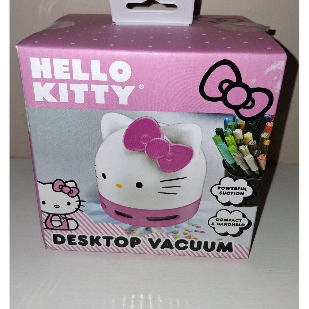 Hello Kitty Desktop Vacuum New in Box Sanrio Mini Desk Crumb Cleaner Pink
